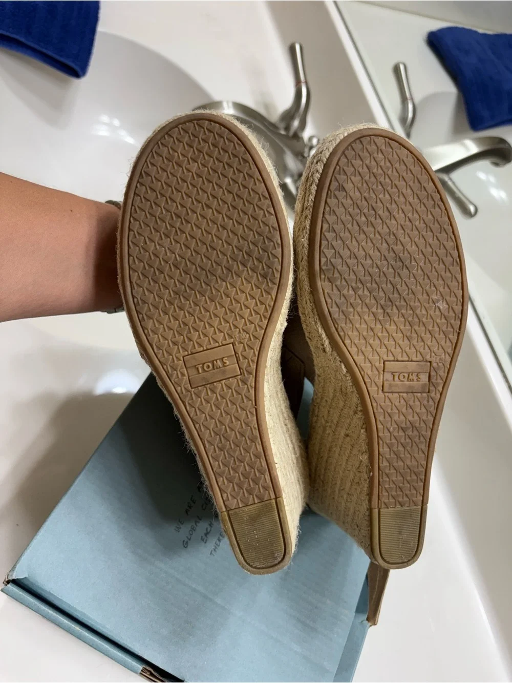 Toms Suede Espadrille Wedge Sandals - Taupe